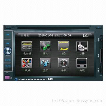 Universal 2-DIN Car DVD Player with 6.2-inch Digital Display